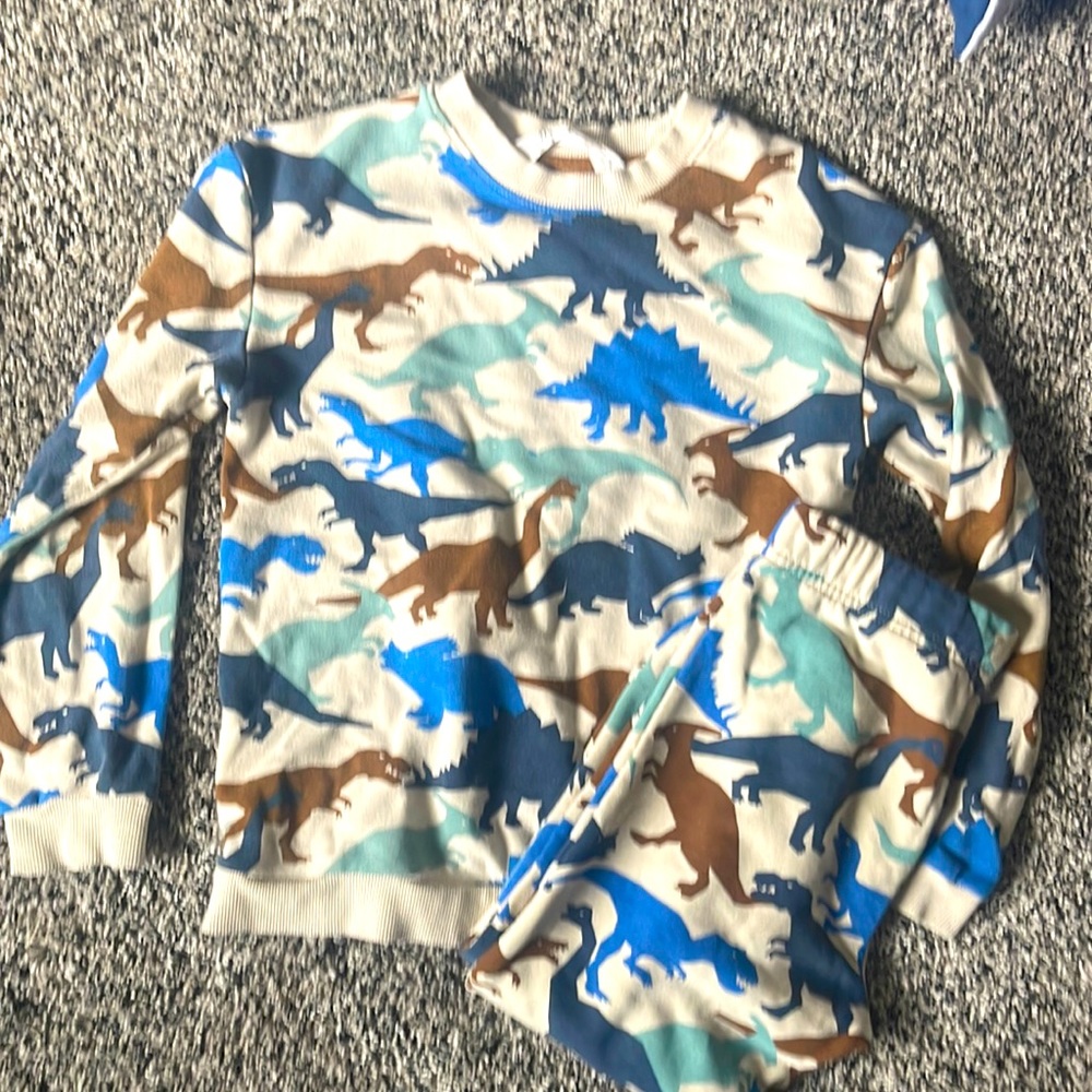 Kids dinosaur matching sweat outfit